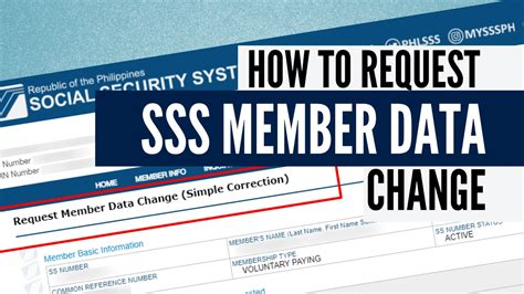 How to request member data changes in My.SSS .